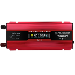 Car Power Converter Inverter DC 12V To AC 220V LCD 2000W  Charger LED Display