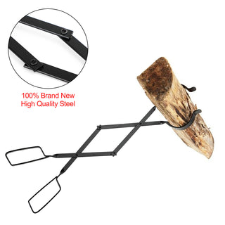 2PCS Hearth Tool Fireplace Set Fire Tools Set Campfire Tongs Fire hook Black