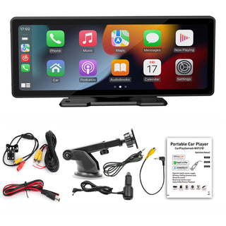 10.26" Wireless Carplay Bluetooth Stereo Radio FM Car MP5 Player + 4 LED Camera