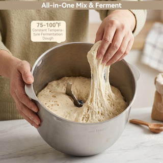 Electric Dough Mixer 7.4qt Large Capacity Electric Dough Maker with Ferment Function For Baking Bread Dough&Pizza Dough 304 Stainless Steel Kitchen Stand Mixer