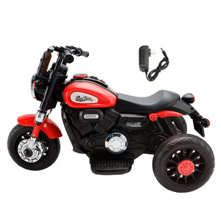 Red 6V Kids Ride-On Motorcycle w/ Dual Drive & Sounds