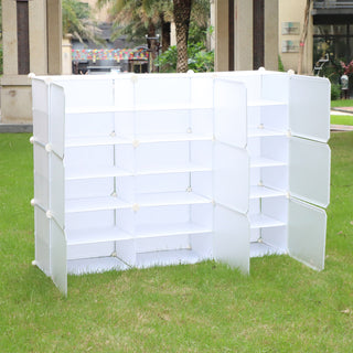 36 Pair Stackable Shoe Storage Cabinet Drawer Box Plastic Frame