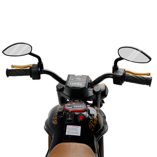 3 Wheel Kids Ride On Motorcycle Electric Dual Drive Toy Car With LED Light Black Toy