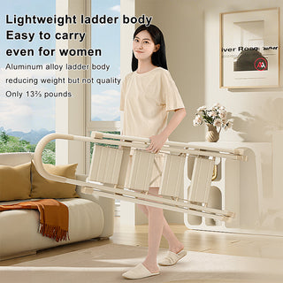 4-Step Folding Ladder with Anti-Slip Pedal & Handrail - Portable, Stable Stepladder