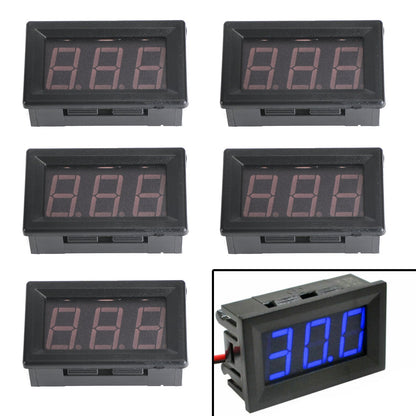 5Pcs Dc5-120V 0.56" 2 Wire Led Digital Display Panel Voltmeter Volt Tester Blue Generic