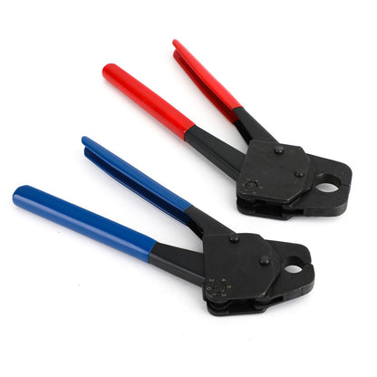 2 PEX Crimper Set 1/2" and 3/4" Plumbing Crimping Tools with Go-No-Go Gauge - Angle Gauge Combo