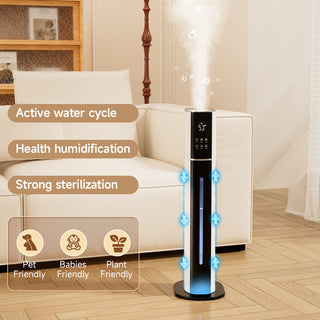 2.4gal/9L Bedroom Silent Humidifier Suitable for Large Room, 3-Speed Ultrasonic Cool Mist Humidifier, Purification and filtration function, Built-in UV lamp
