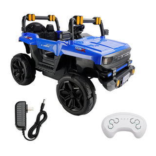 4Wheel 12V Electric Kid Ride On Truck Toy Car With Remote Control LED Light Blue