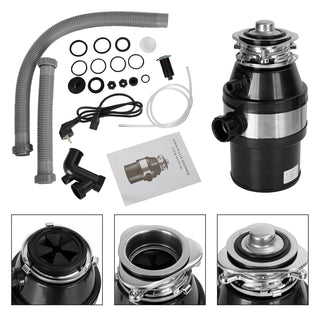 Garbage Disposal 3/4 HP 2800 RPM Under Sink Kitchen Food Waste Disposer w/ Plug
