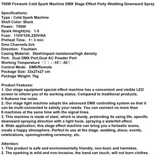 700W Firework Cold Spark Machine DMX Stage Effect Party Wedding Downward Spray
