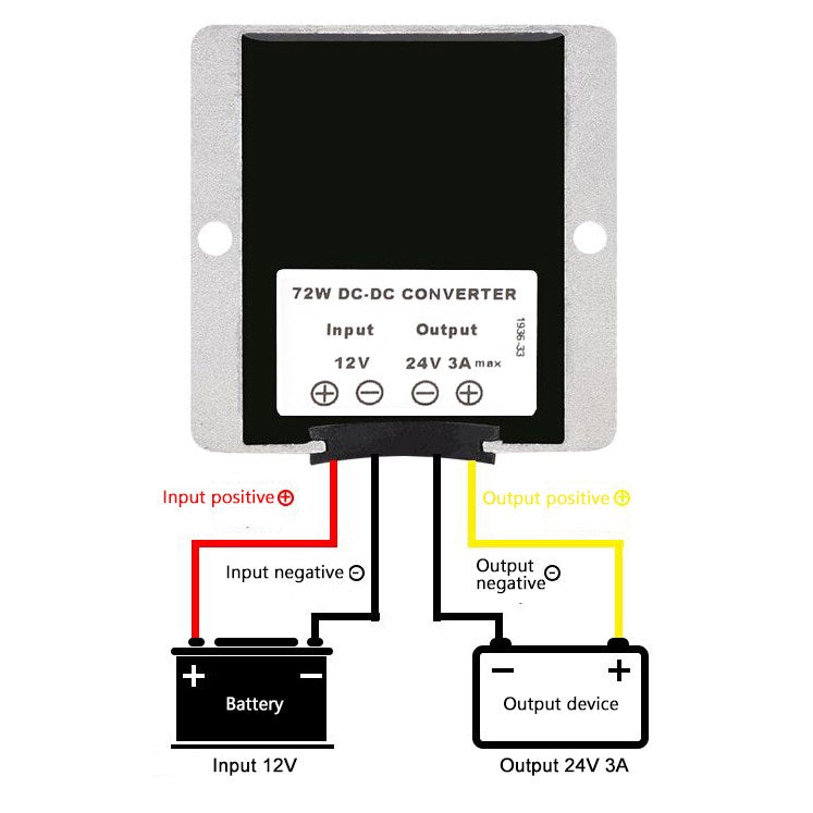 DC-DC 12V Step Up to 24V 3A 72W Car Power Supply Converter Regulator Waterproof Generic