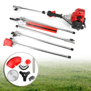 Topteng 5 in 1 52cc Petrol Hedge Trimmer Chainsaw Brush Cutter Pole Saw Outdoor Tools