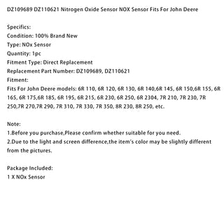DZ109689 DZ110621 Nitrogen Oxide Sensor NOX Sensor Fits For John Deere