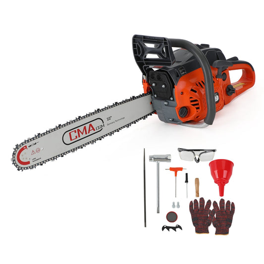 22 inches 68CC Gasoline Chainsaw Cutting Wood Gas Sawing Aluminum Crankcase Chain Saw