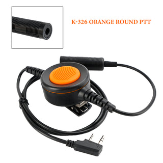 K-326 Orange Round PTT IP65 Waterproof For Kenwood TH-D7 TH-F6 TH-K2 TH-21 TH-28