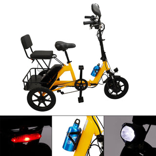 48V 350W Three Wheel Electric Folding Trike Adult E-Tricycle