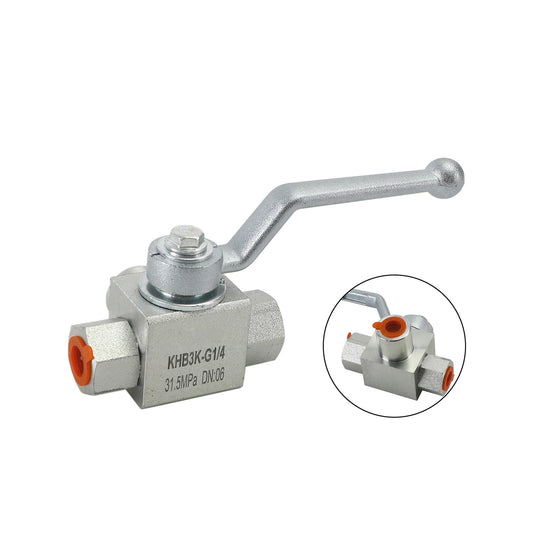 3 Way Hydraulic Ball Valve 1/4" NPT Female High Pressure Ball Valve Generic