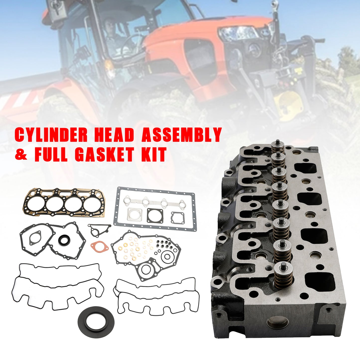 Complete Cylinder Head With Gasket Kit For Caterpillar Vibratory Compactor: CB-334E, CB-334E XW, CB-335E