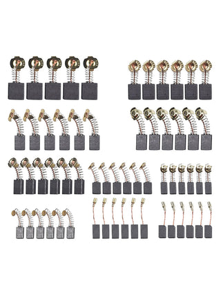 60Pcs Electric Motor Carbon Brushes 10 Sizes Replacement Repair Power Tool Part