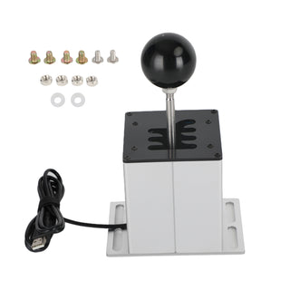 6+R USB Simulator H Gear shifter for Logitech G27 G25 Steering Wheel PC White