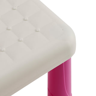 Toddler Makeup Table with Mirror and Chair Kids Vanity Set with Blowdryer for 3+