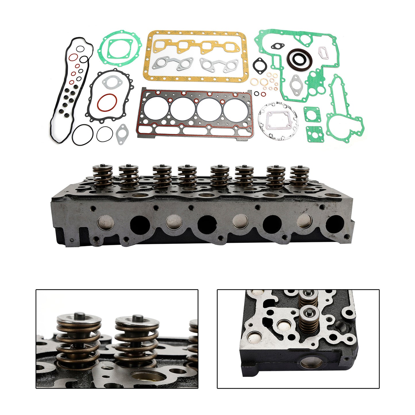 High-Quality D1005 Cylinder Head Assembly & Gasket Kit for Kubota D1005 Engine – 3 Cylinder, Cast Iron