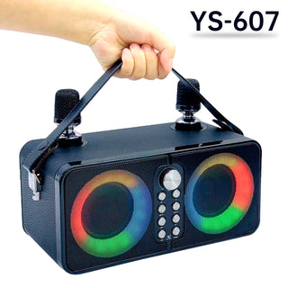 Wireless Bluetooth Speaker Dual Microphone Karaoke All-In-One Outdoor Portable