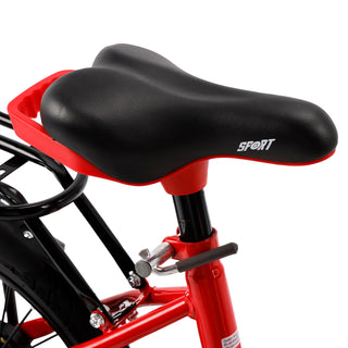 18" Kids Bike for Boys and Girls with auxiliary wheels & Rack Red