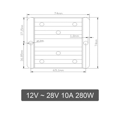 DC Converter Regulator 12V to 28V 280W Power Supply Step up Module Waterproof Generic