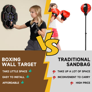 Bluetooth Smart Boxing Machine for Adults & Kids – Wall-Mounted Reflex Training Punching Workout Equipment for Home Office & Gym – Fun Fitness & Boxing Trainer