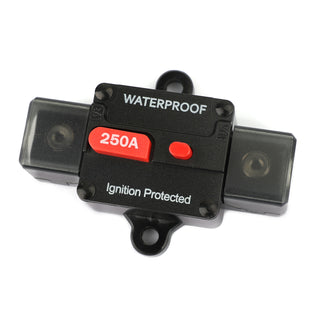 250A Circuit Breaker Ignition Inline Automatic Reset Fuse For Car Audio Marine 250A AMP Circuit Breaker Ignition Inline Replace Reset Fuse For Car Audio Marine 250A Circuit Breaker Ignition Protected Inline Reset Replace Fuse For Car Marine