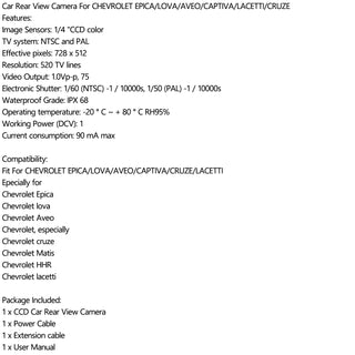 Reverse Backup CDD Camera for CHEVROLET EPICA/LOVA/AVEO/CAPTIVA/CRUZE/LACETTI