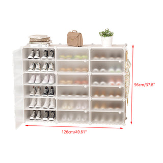 36 Pair Stackable Shoe Storage Cabinet Drawer Box Plastic Frame
