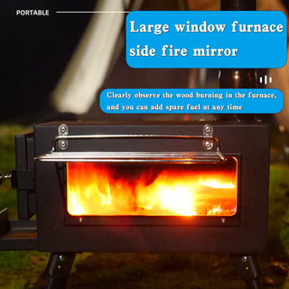 Portable 304 Stainless Steel Camping Stove with Chimney Pipe