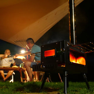 Portable 304 Stainless Steel Camping Stove with Chimney Pipe