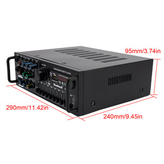 2000W Peak Stereo HiFi Power Amplifier bluetooth 5.0 Karaoke FM USB EQ mixer SUNBUCK with Remote Control for Car Home