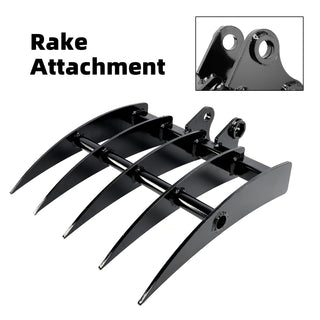 Alloy Steel Rake Attachment For Mini Excavators Excavator Small Digger