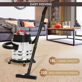 18L Handheld Ash Vacuum Cleaner,Pellet Stove Vacuum,16-18kpa Powerful Suction,Stainless Steel Canister,Dust Remove,For Home Office,Carpet Floors&Pet Hair