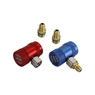 A/C Quick Coupler Adapter Manifold Connector 1/4" Sae Hvac High&Low Side