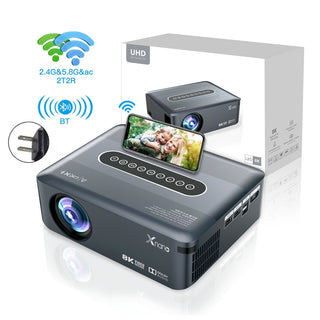 Ultra HD 8K Android Movie Projector – 1080p Home Theater with HDMI & USB, US Plug
