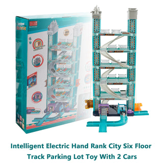 Intelligent Electric Hand Rank City Six Floor Track Parking Lot Toy With 2 Cars Toy