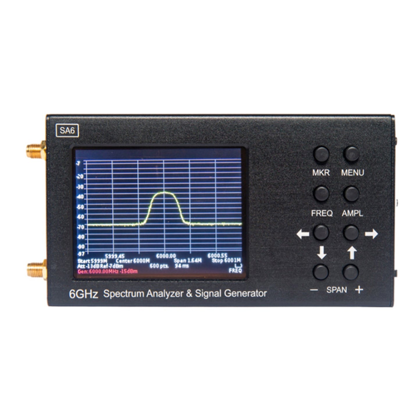 SA6 6GHz Handheld Portable 3.2" Spectrum Analyzer Signal Generator 35-6200MHz Generic