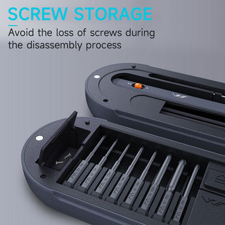 topteng Mini Electric Screwdriver 360°  Shadowless Built-in LED Lights 30 Magnetic Drill Bits