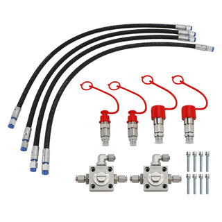 2 Three Way Diverter Valves For 1-2 Ton Chinese Mini Excavator W/ Quick Connects