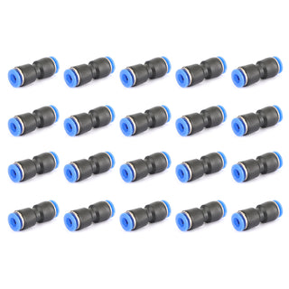 20Pcs Air Pneumatic 1/4" to 1/4" Straight Push in Connectors Quick