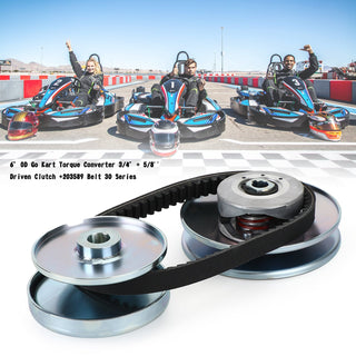 6 inch OD Go Kart Torque Conv 3/4 inch+5/8 Clutch +203589 Belt 30 Ser