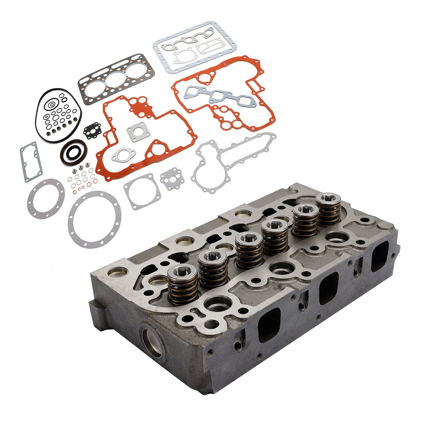 Complete Cylinder Head With Valve Spring & Gasket Kit For Kubota D1402 Engine Generic