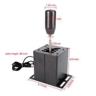 6+R USB Simulator H Gear shifter for Logitech T300RS/GT Steering Wheel PC Black