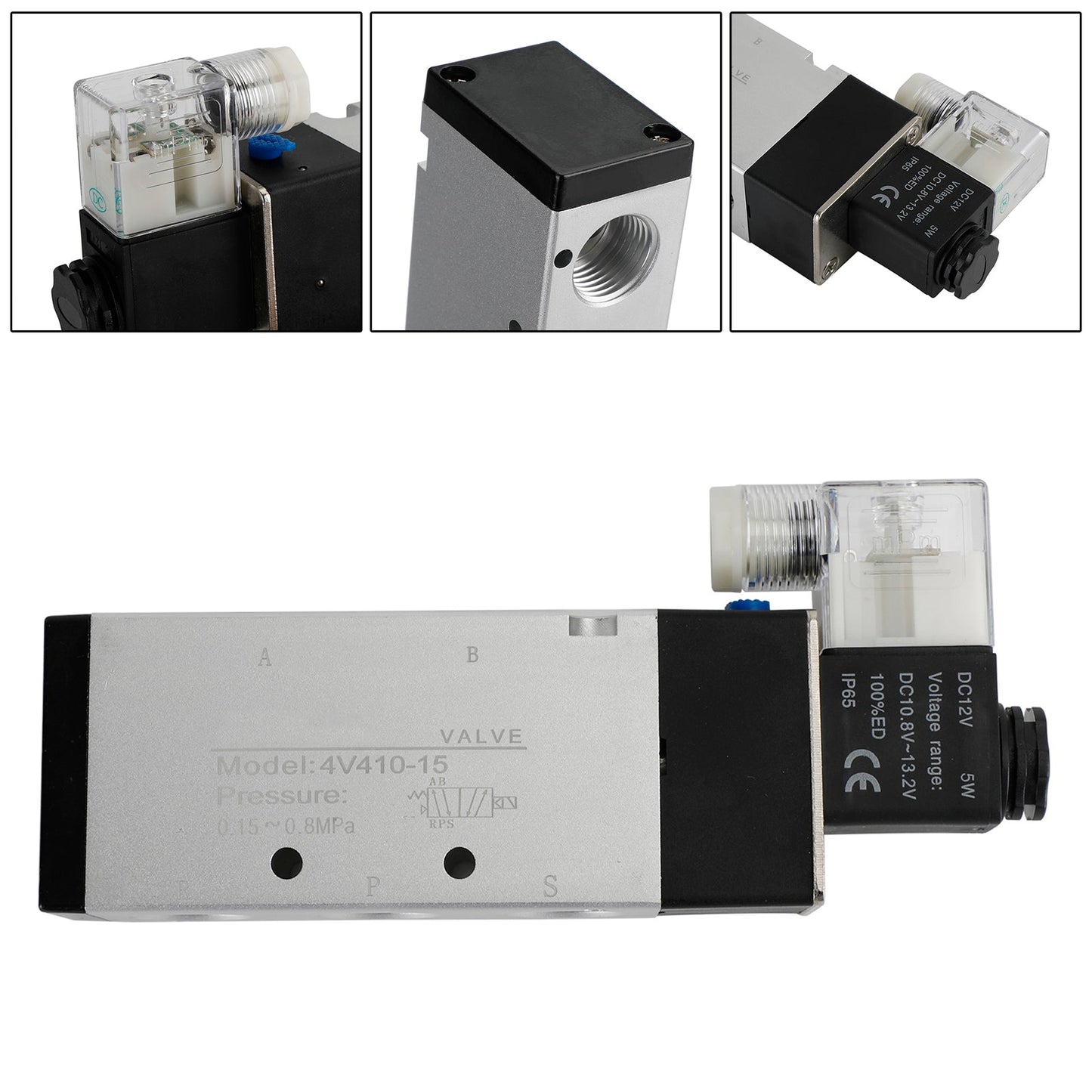 Pneumatic Electric Solenoid Air Valve 4V310-10 DC 12V 2 Position 5 Way PT 1/2" Generic