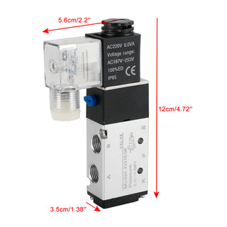 4V210-08 5 Way 2 Position Ac 220V Pneumatic Electric Solenoid Air Valve